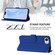 iPhone 16e / 17e Skin Feel Solid Color Leather Phone Case with Lanyard - Dark Blue