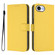 iPhone 16e / 17e Skin Feel Solid Color Leather Phone Case with Lanyard - Lemon Yellow