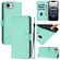 iPhone 16e / 17e Skin Feel Solid Color Leather Phone Case with Lanyard - Mint Green
