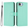 iPhone 16e / 17e Skin Feel Solid Color Leather Phone Case with Lanyard - Mint Green