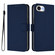 iPhone 16e / 17e Skin Feel Solid Color Leather Phone Case with Lanyard - Navy Blue