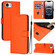 iPhone 16e / 17e Skin Feel Solid Color Leather Phone Case with Lanyard - Orange