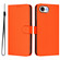 iPhone 16e / 17e Skin Feel Solid Color Leather Phone Case with Lanyard - Orange
