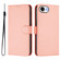 iPhone 16e / 17e Skin Feel Solid Color Leather Phone Case with Lanyard - Pink