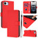 iPhone 16e / 17e Skin Feel Solid Color Leather Phone Case with Lanyard - Red
