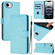 iPhone 16e / 17e Skin Feel Solid Color Leather Phone Case with Lanyard - Sky Blue
