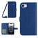 iPhone 16e / 17e Skin Feel Sun Flower Embossed Flip Leather Phone Case with Lanyard - Dark Blue