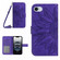 iPhone 16e / 17e Skin Feel Sun Flower Embossed Flip Leather Phone Case with Lanyard - Dark Purple