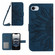 iPhone 16e / 17e Skin Feel Sun Flower Embossed Flip Leather Phone Case with Lanyard - Inky Blue