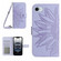 iPhone 16e / 17e Skin Feel Sun Flower Embossed Flip Leather Phone Case with Lanyard - Purple