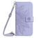 iPhone 16e / 17e Skin Feel Sun Flower Embossed Flip Leather Phone Case with Lanyard - Purple
