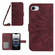 iPhone 16e / 17e Skin Feel Sun Flower Embossed Flip Leather Phone Case with Lanyard - Wine Red