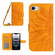 iPhone 16e / 17e Skin Feel Sun Flower Embossed Flip Leather Phone Case with Lanyard - Yellow
