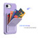 iPhone 16e / 17e Skin Feel TPU Hidden Mirror Card Bag Phone Case with Stand - Light Purple