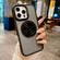 iPhone 16e / 17e Skin-feel Two-color Edge Strips 360 MagSafe Holder Phone Case - Black