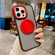 iPhone 16e / 17e Skin-feel Two-color Edge Strips 360 MagSafe Holder Phone Case - Red