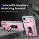 iPhone 16e / 17e Sliding Camshield Holder Phone Case - Grey Green + Pink