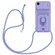 iPhone 16e / 17e Sliding Camshield Magnetic Card Holder Silicone Phone Case with Lanyard - Light Purple
