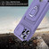 iPhone 16e / 17e Sliding Camshield Magnetic Card Holder Silicone Phone Case with Lanyard - Light Purple