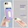 iPhone 16e / 17e Sliding Card Holder Integrated Phone Case with Kickstand - Beige Blue