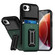 iPhone 16e / 17e Sliding Card Holder Integrated Phone Case with Kickstand - Black Green