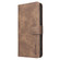 iPhone 16e / 17e Solid Color Calfskin Texture RFID Vegan Leather Phone Case - Brown