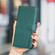 iPhone 16e / 17e Solid Color Calfskin Texture RFID Vegan Leather Phone Case - Green
