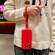 iPhone 16e / 17e Solid Color Liquid Silicone Magnetic Phone Case with Lanyard - Red