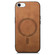 iPhone 16e / 17e Solid Color Retro Magsafe PU Back Cover Phone Case - Brown