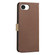 iPhone 16e / 17e Splicing Color Hollow Flower Pattern RFID Leather Phone Case - Brown