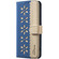 iPhone 16e / 17e Splicing Color Hollow Flower Pattern RFID Leather Phone Case - Dark Blue
