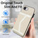 iPhone 16e / 17e Splicing Rhombic Texture Card Bag Phone Case with Long Lanyard - Beige