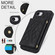 iPhone 16e / 17e Splicing Rhombic Texture Card Bag Phone Case with Long Lanyard - Black