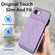 iPhone 16e / 17e Splicing Rhombic Texture Card Bag Phone Case with Long Lanyard - Purple