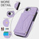 iPhone 16e / 17e Splicing Rhombic Texture Card Bag Phone Case with Long Lanyard - Purple