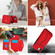 iPhone 16e / 17e Splicing Rhombic Texture Card Bag Phone Case with Long Lanyard - Red