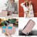 iPhone 16e / 17e Splicing Rhombic Texture Card Bag Phone Case with Long Lanyard - Rose Gold