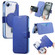 iPhone 16e / 17e Splitable Electroplated MagSafe RFID Anti-theft Leather Phone Case with Lens Film - Blue