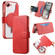 iPhone 16e / 17e Splitable Electroplated MagSafe RFID Anti-theft Leather Phone Case with Lens Film - Red