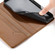 iPhone 16e / 17e Stitched Line Magnetic RFID Vegan Leather Phone Case - Brown