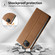 iPhone 16e / 17e Stitched Line Magnetic RFID Vegan Leather Phone Case - Brown