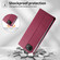 iPhone 16e / 17e Stitched Line Magnetic RFID Vegan Leather Phone Case - Wine Red