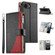 iPhone 16e / 17e Stitching Multi-card Zipper Wallet Leather Phone Case with Short Strap - Black