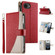 iPhone 16e / 17e Stitching Multi-card Zipper Wallet Leather Phone Case with Short Strap - Red