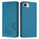 iPhone 16e / 17e Strong Magnetic Dual Butterfly RFID Vegan Leather Phone Case - Lake Blue