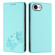 iPhone 16e / 17e Strong Magnetic Dual Butterfly RFID Vegan Leather Phone Case - Mint Green