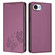 iPhone 16e / 17e Strong Magnetic Dual Butterfly RFID Vegan Leather Phone Case - Violet Purple