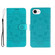 iPhone 16e / 17e Sun Mandala Embossing Leather Phone Case - Blue