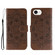 iPhone 16e / 17e Sun Mandala Embossing Leather Phone Case - Brown