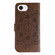 iPhone 16e / 17e Sun Mandala Embossing Leather Phone Case - Brown